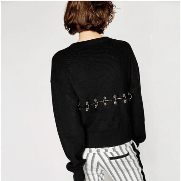 The Kooples Cotton Jumper With Piercings Black Size L - Picture 4 of 10